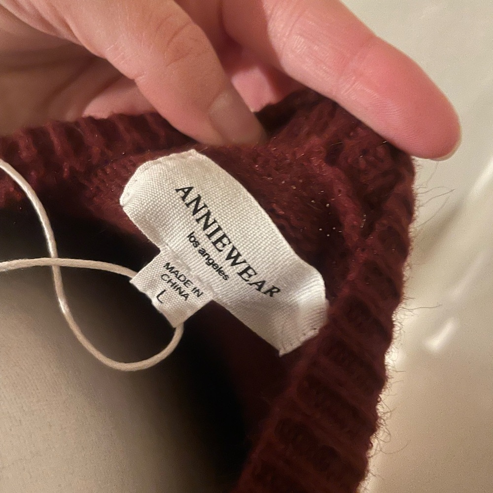 Impressions Burgundy Long Sleeve Dress - Picture 5 of 5